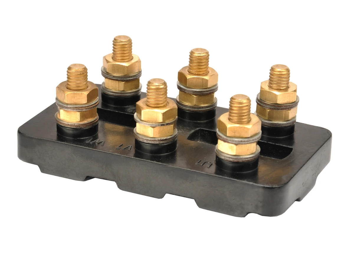 Six-stud terminal block reference — supplied reference photograph